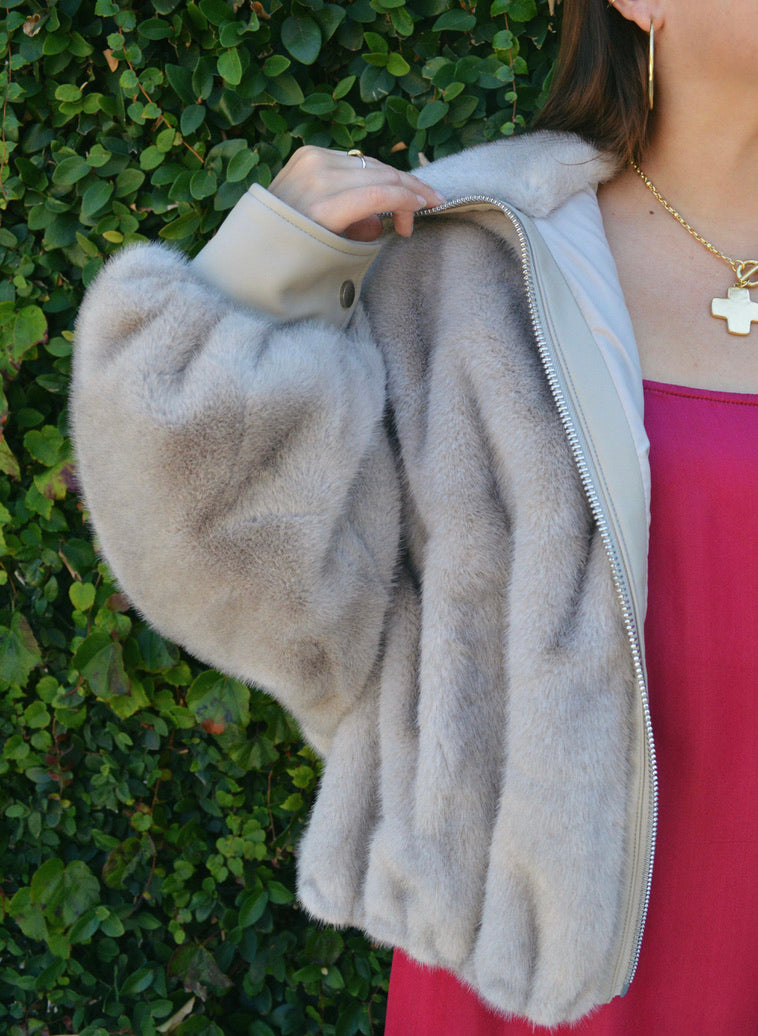 Erg Faux Fur Jacket - Sand Bank