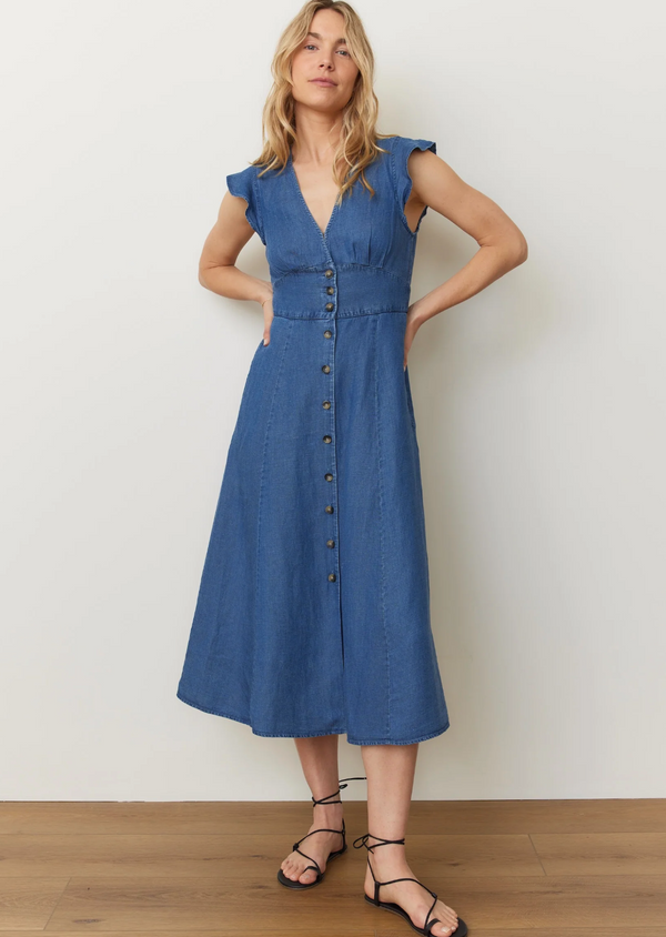 Camila Midi Dress - Medium Wash