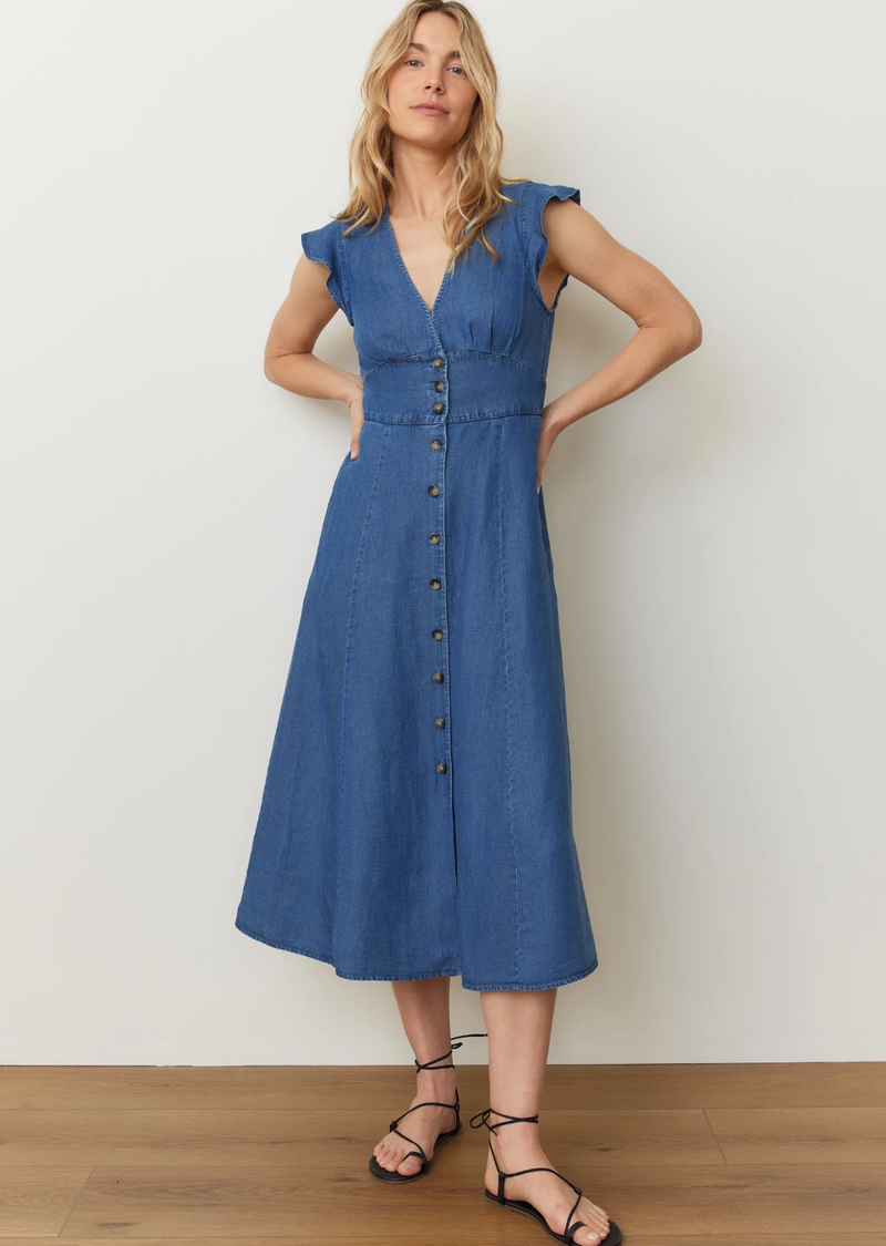 Camila Midi Dress - Medium Wash