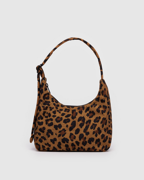 Mini Nylon Shoulder Bag - Leopard