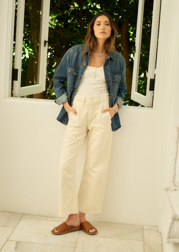 Women’s River Pant in Garment Dyed Recycled Cotton - Canvas