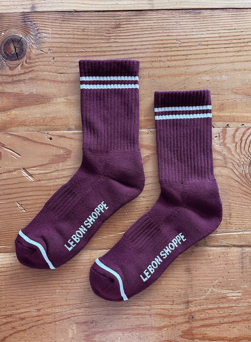 Boyfriend Socks - Maroon