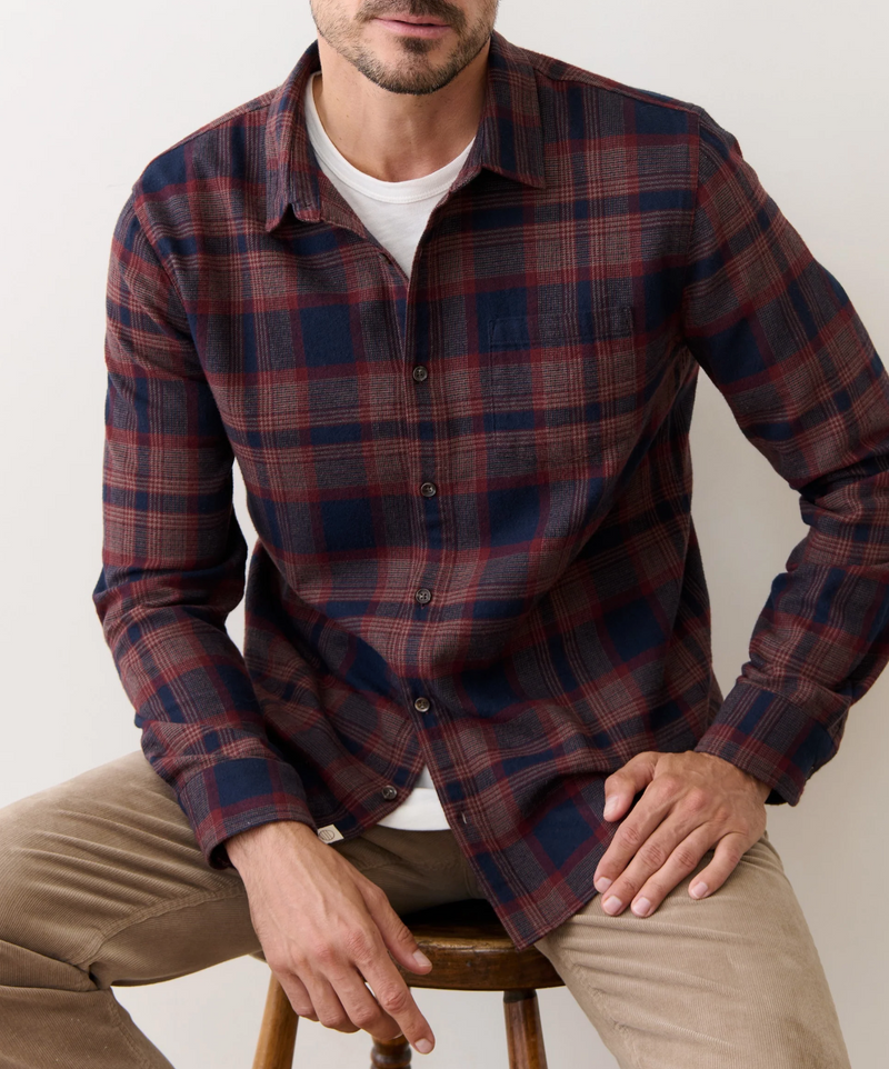 Tahoe Flannel Shirt - Navy/Burgundy