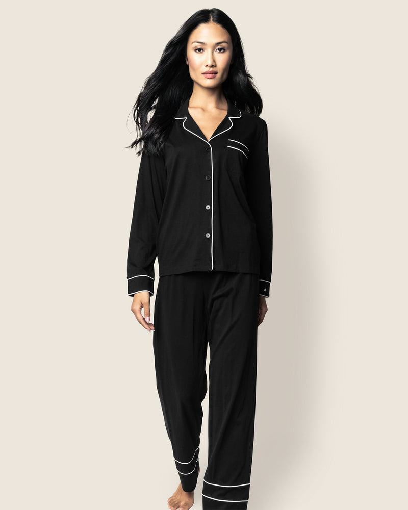 Luxe Pima Cotton Black Astaire Pajama Set - Black