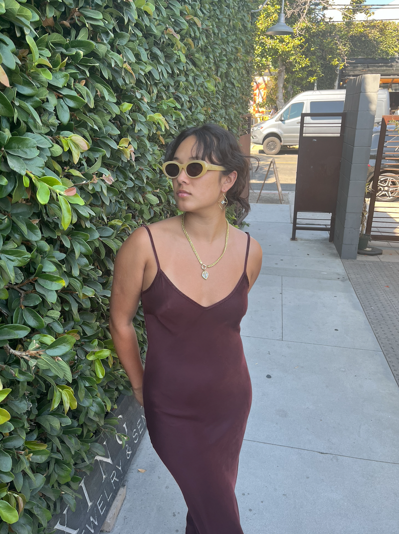 Jones Slip Dress - Dark Scarlet