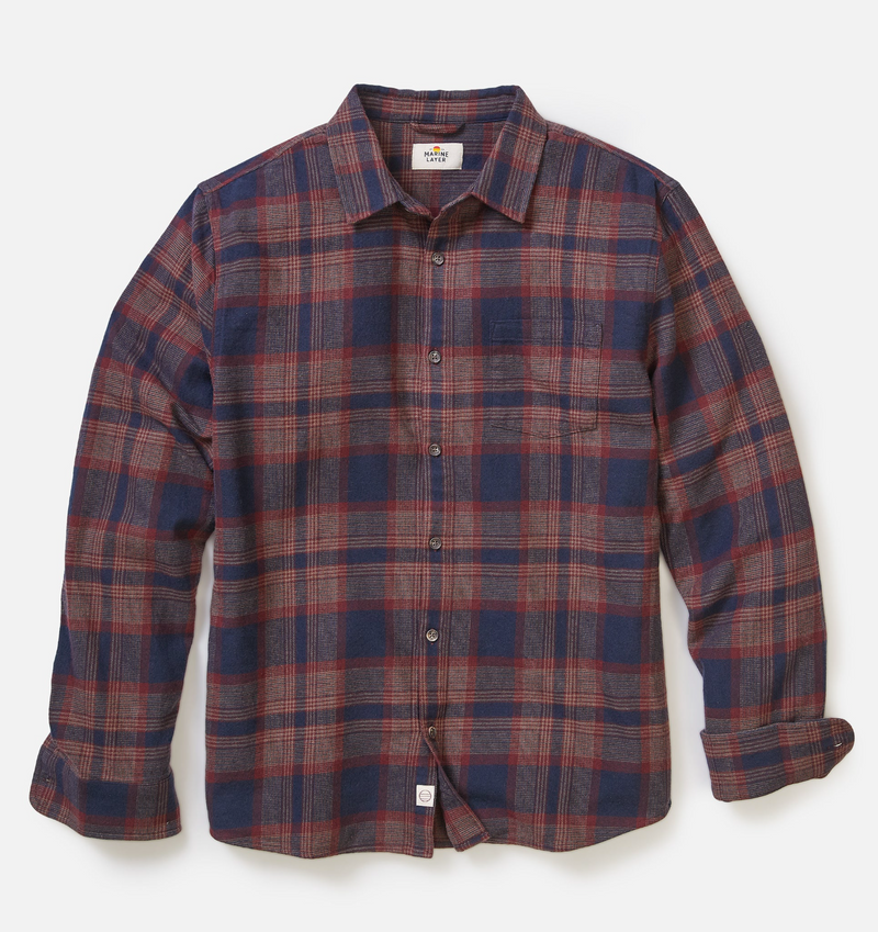 Tahoe Flannel Shirt - Navy/Burgundy