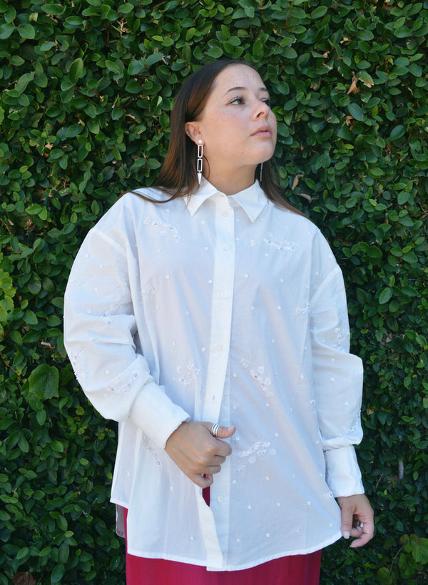 Emsel Embellished Shirt - White