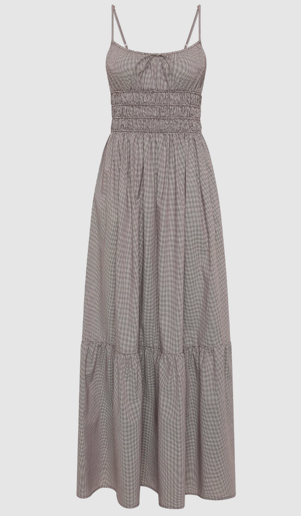 Sofie Maxi Dress - Hanne Gingham Espresso
