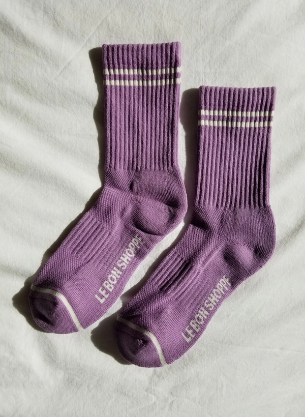 Boyfriend Socks - Grape
