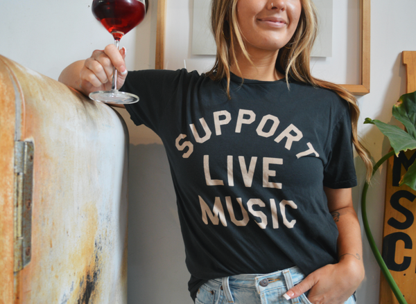 Support Live Music LS Tee - Vintage Black