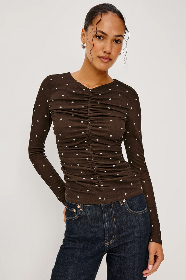 Georgina - Cocoa Polka Dots