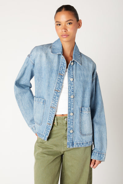 Together Again Shacket - Medium Indigo