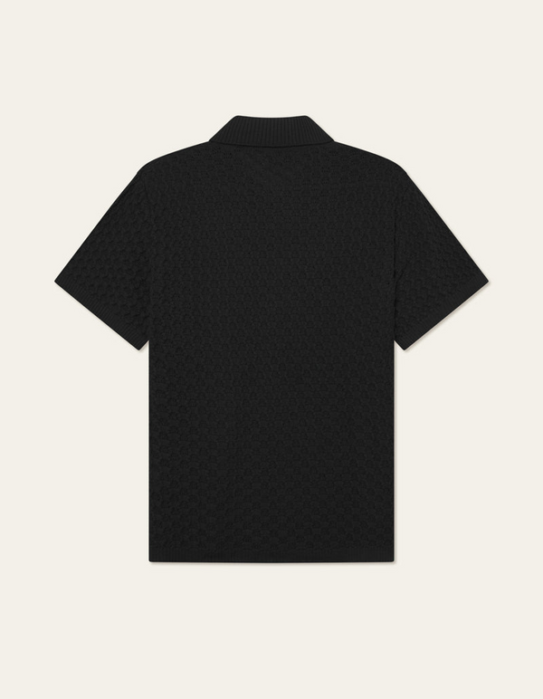 Gespertus Short Sleeve Knitted Shirt - Black