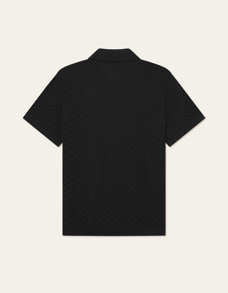 Gespertus Short Sleeve Knitted Shirt - Black