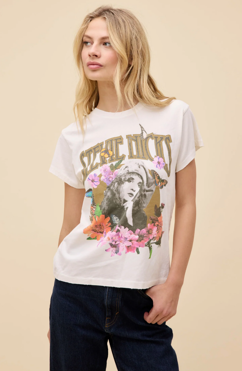 Stevie Nicks Flower Collage Tour Tee - Vintage White