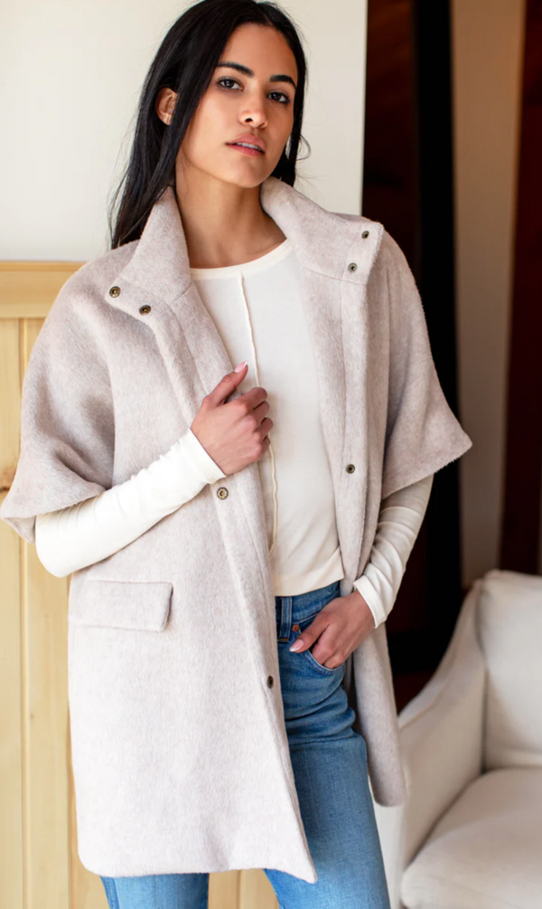 Layering Jacket - Sand Wool Mohair