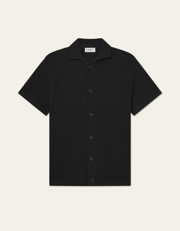 Gespertus Short Sleeve Knitted Shirt - Black