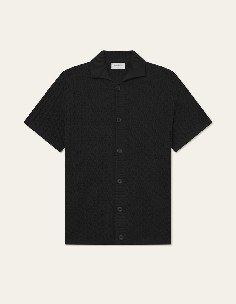 Gespertus Short Sleeve Knitted Shirt - Black