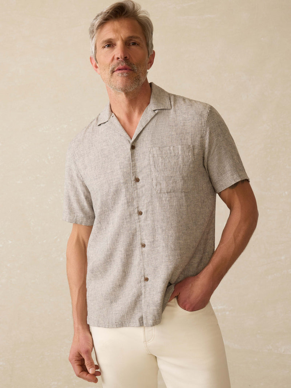 =Short Sleeve Breeze Camp Shirt - Stone Coast