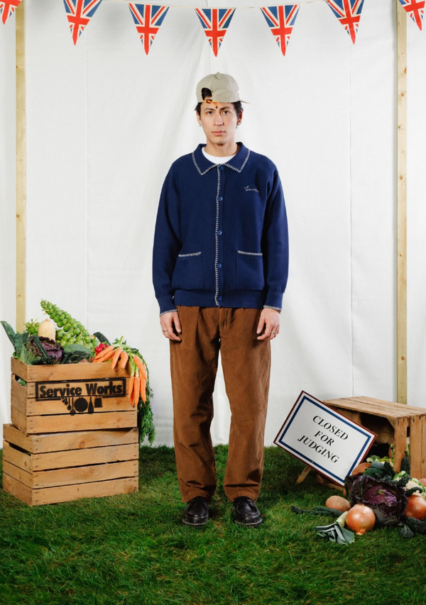 Blanket Stitch Knit - Navy