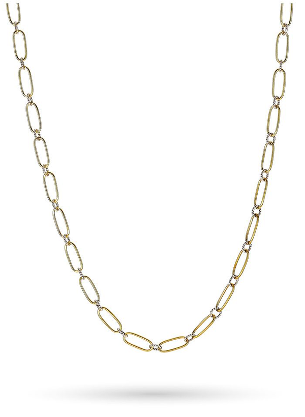 Winding Way Paperclip Chain 30" - Sterling Silver & Brass