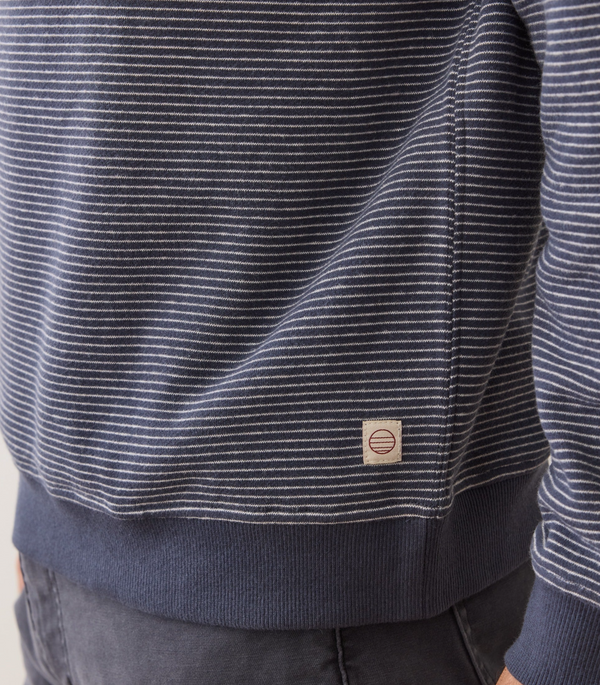 Relaxed Cloud 9 Fleece Crewneck - Navy Mini Stripe