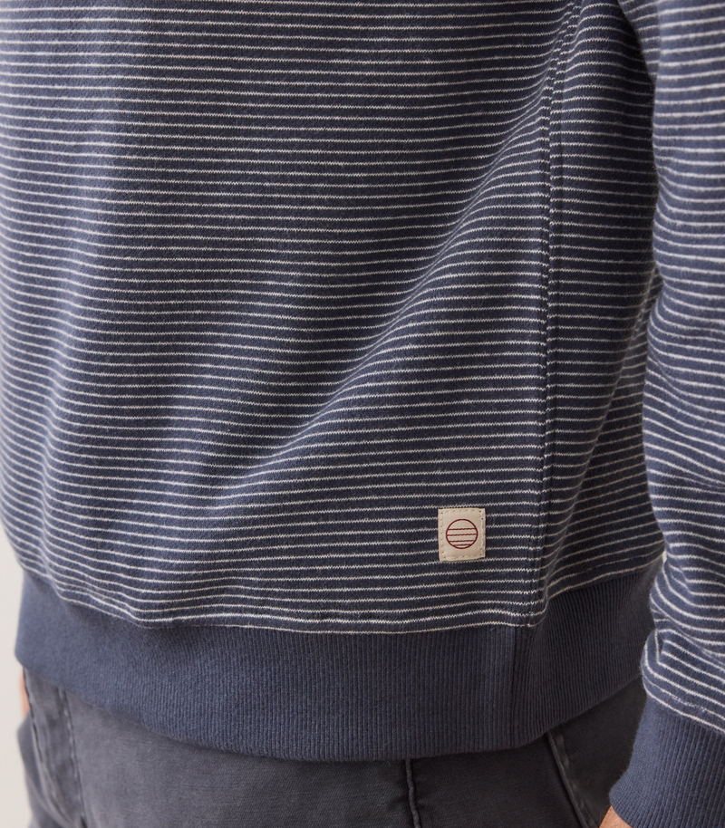 Relaxed Cloud 9 Fleece Crewneck - Navy Mini Stripe