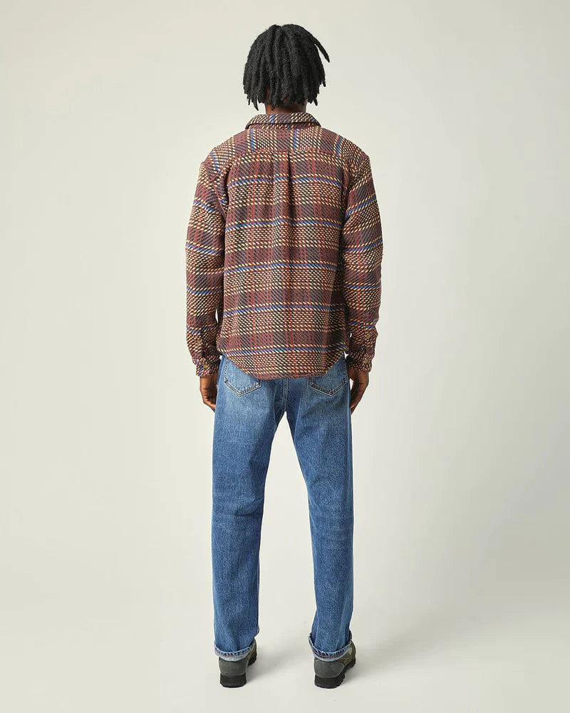 Corded Snap Shirt Jacket - Brown
