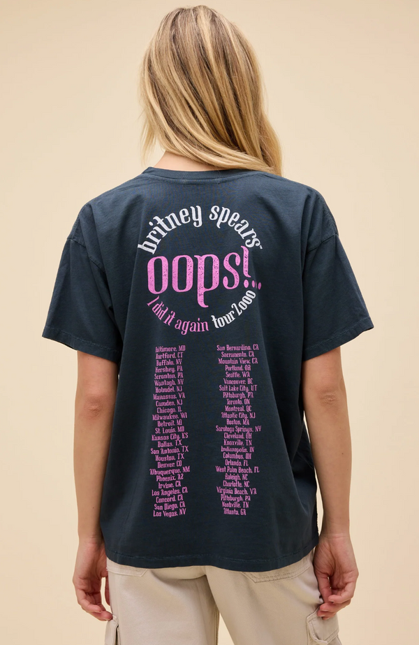 Britney Spears Oops I Did It Again Merch Tee - Vintage Black