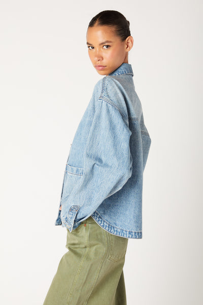 Together Again Shacket - Medium Indigo