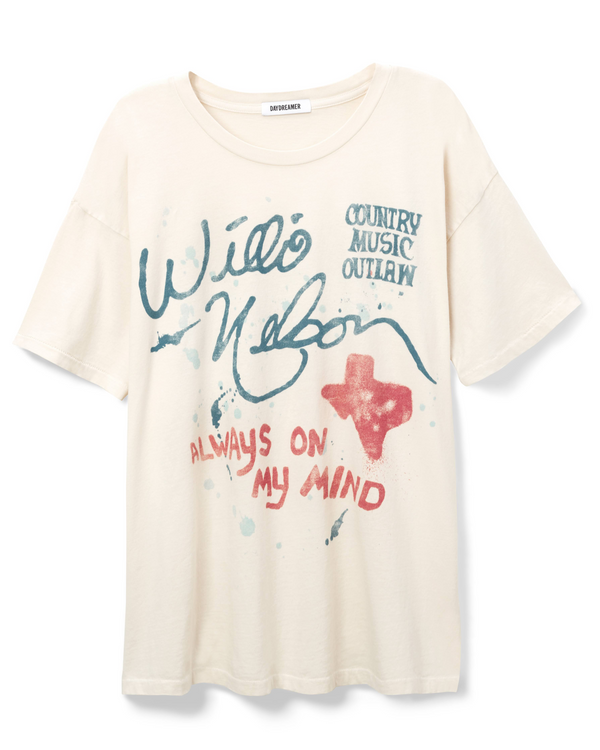Willie Nelson Always on My Mind Merch Tee - Dirty White