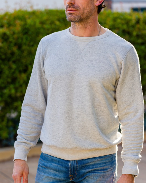 Vintage Crewneck Sweatshirt "Triblend Terry" - Grey Heather