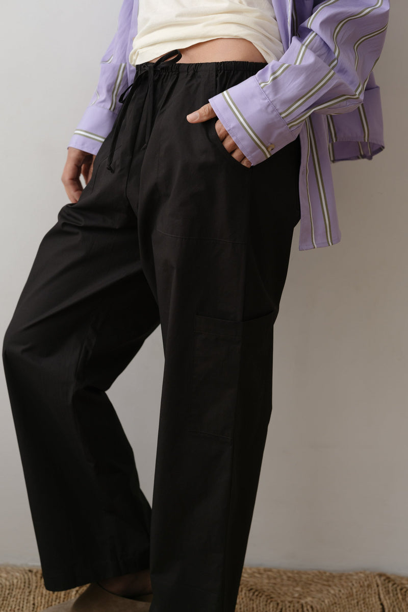 The Pop Drawstring Cargo Pant - Jet