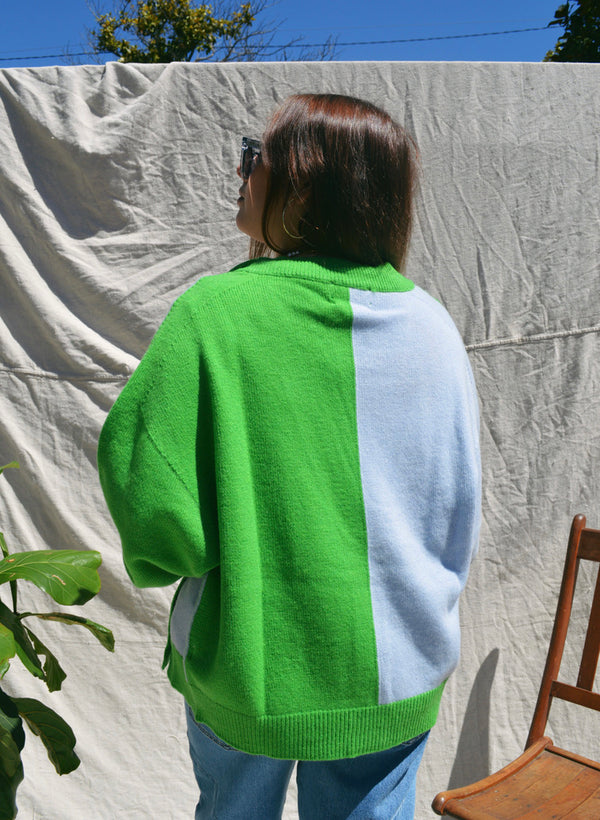 Echoice Bicolour Cardigan - Combo Green