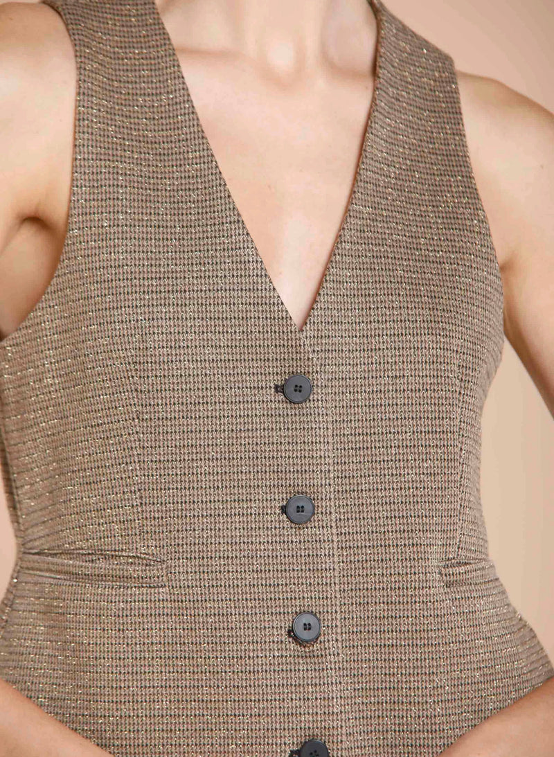 Ellen Jersey Waist Coat - Camel