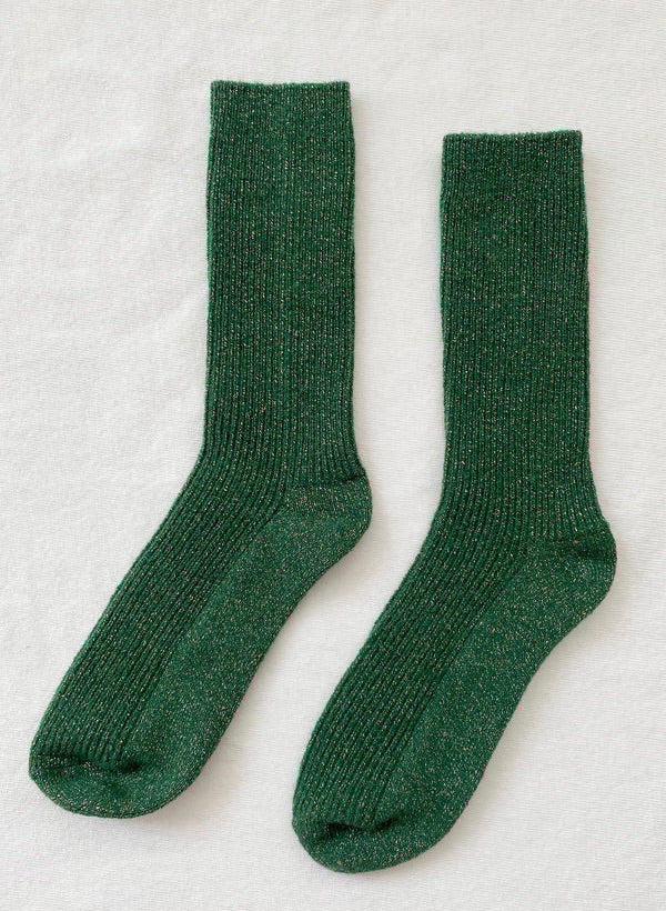 Winter Sparkle Socks - Evergreen