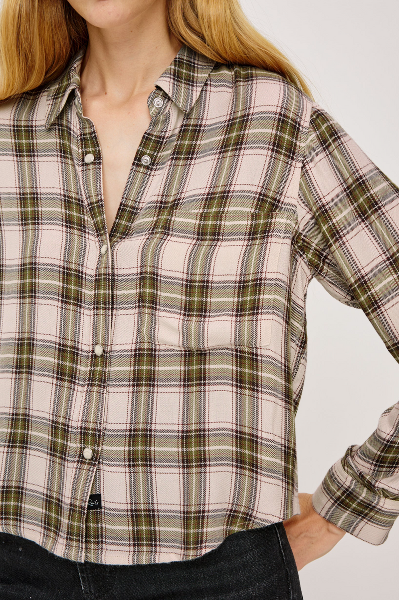 Malin Top - Olive Brown Cream