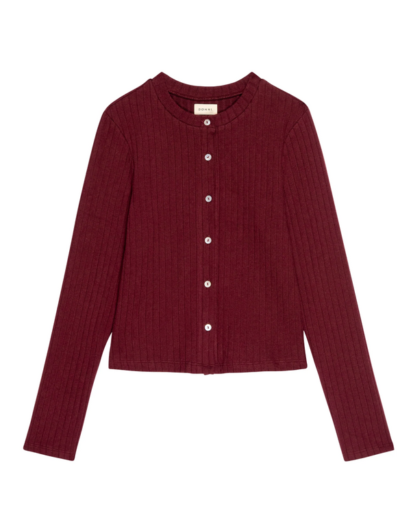 The Sweater Rib Cardi - Oxblood