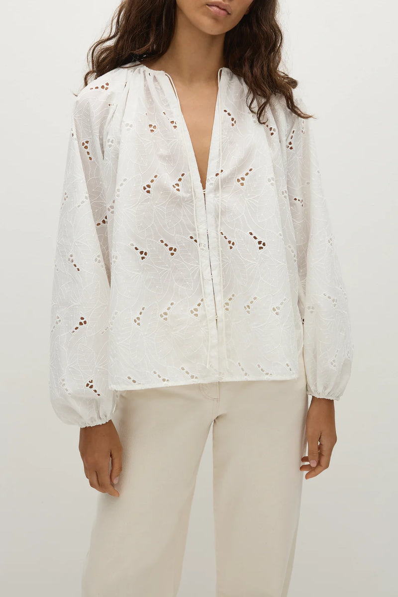 Thora Blouse - Birgitta Broderie Anglaise White