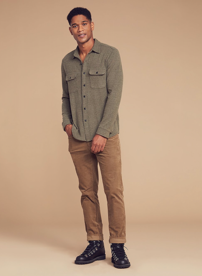 Legend Sweater Shirt - Olive Melange Twill