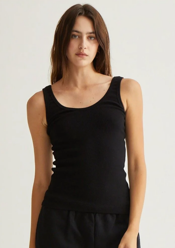 Mila Rib Tank - Black