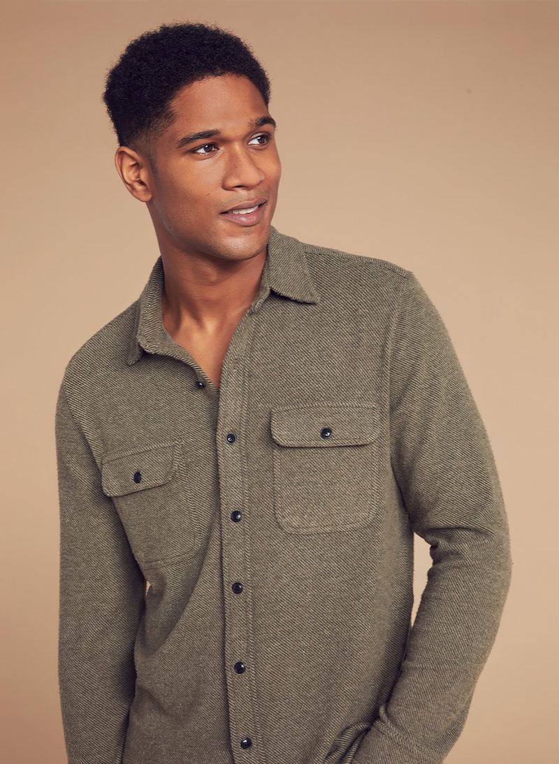 Legend Sweater Shirt - Olive Melange Twill