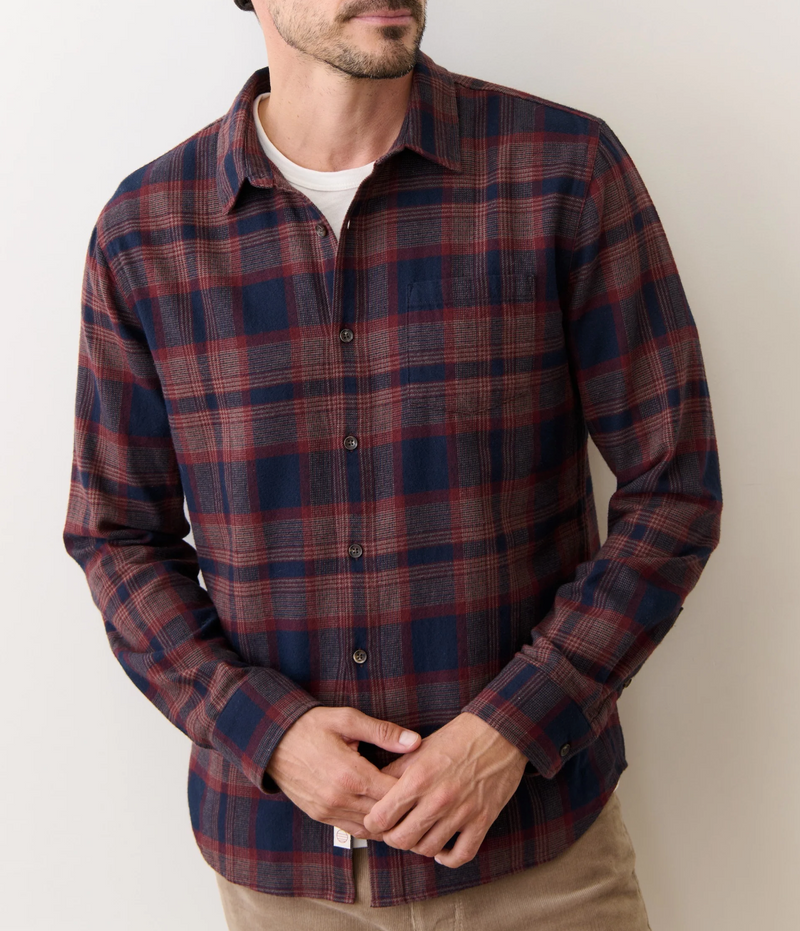 Tahoe Flannel Shirt - Navy/Burgundy