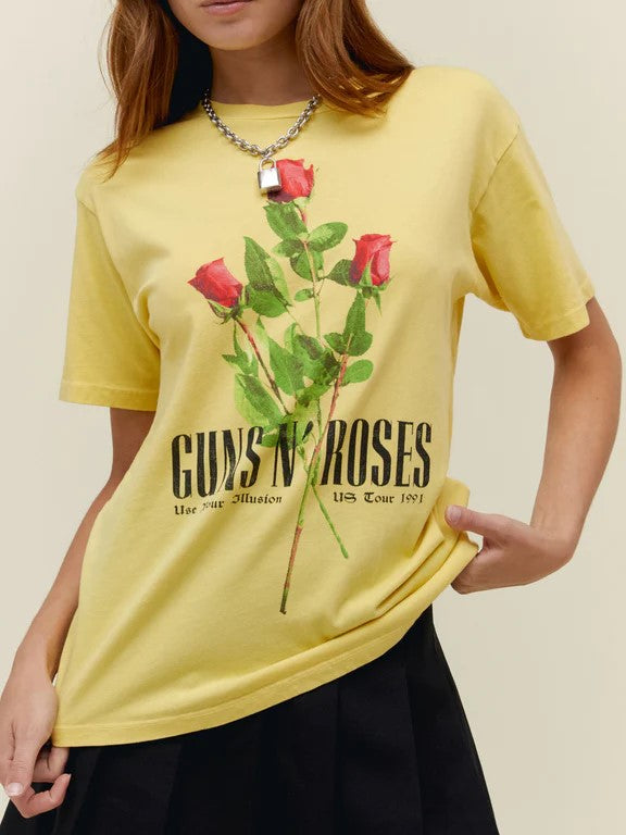 Guns N Roses Use Your Illusion Roses Weekend Tee - Yellow Bloom
