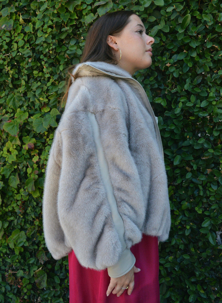Erg Faux Fur Jacket - Sand Bank