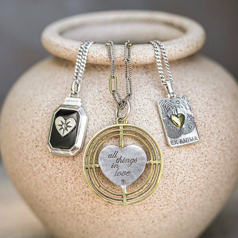 Ex Anima Charta Necklace (From the Heart) - 16"