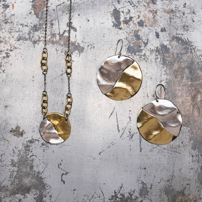 Slant Disc Earrings