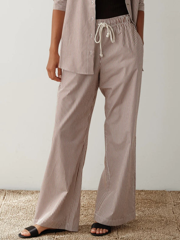 The Stripe Pop Pant - Espresso Stripe