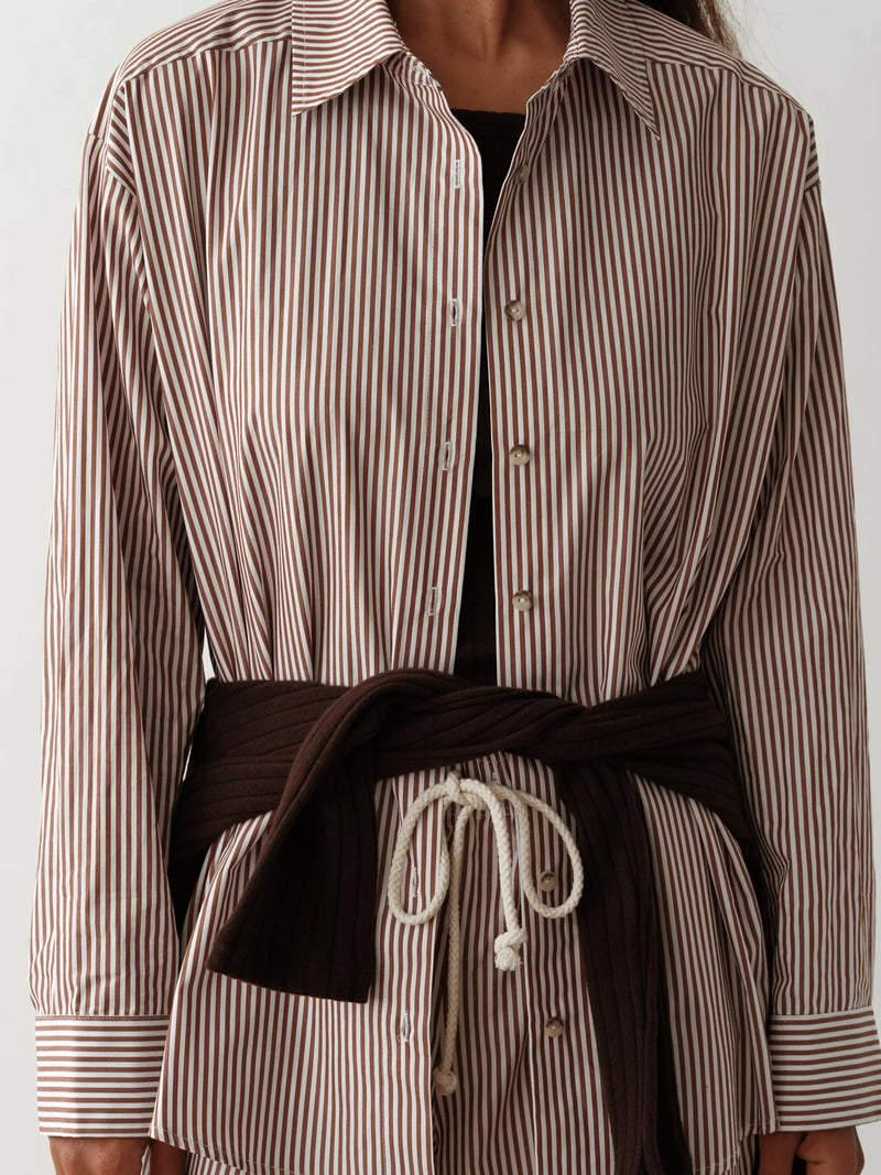 The Stripe Pop Shirt - Espresso Stripe