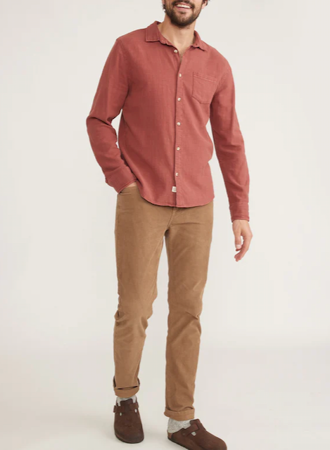LS Classic Stretch Selvage Shirt - Henna